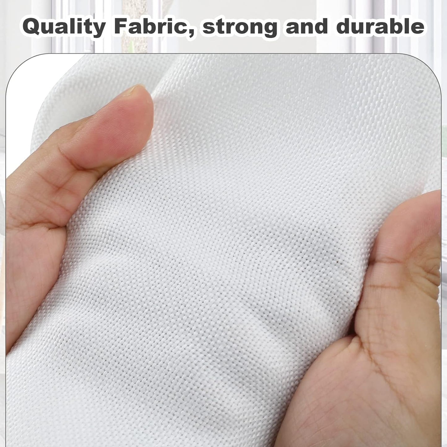 Medium 15" 21 Quart Collapsible Stackable Storage Bins with Lids, 5 Packs White Foldable Fabric Closet Storage Boxes with Lids, Lidded Heavy-duty Linen Baskets(15x11x8)