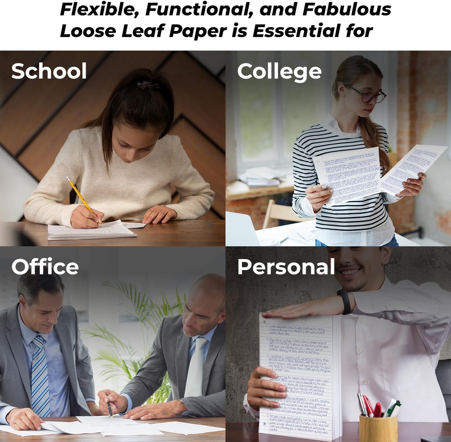 1152 Pack (Pallet) Loose Leaf Paper Bulk, 172800 Sheets,College Ruled, Pallet of Filler Paper, 150 Sheets/Pack, 8 x 10.5",3 Hole Punched, 56 Gsm Thick Sheet, School & Office, 4-7 Days Transit