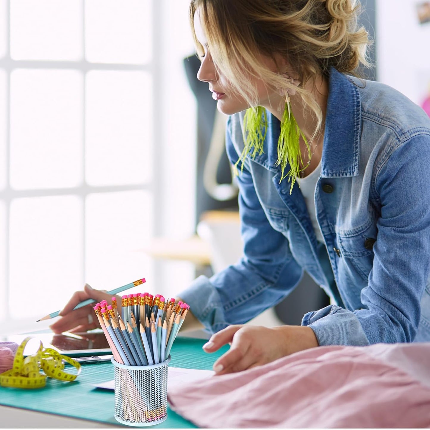 TecUnite 120 Pcs #2 HB Pencils with Eraser No 2 Unsharpened Wooden Hexagonal Pencils for Adults Gifts for School Exam art Learning Office Sketching(Morandi Colors)