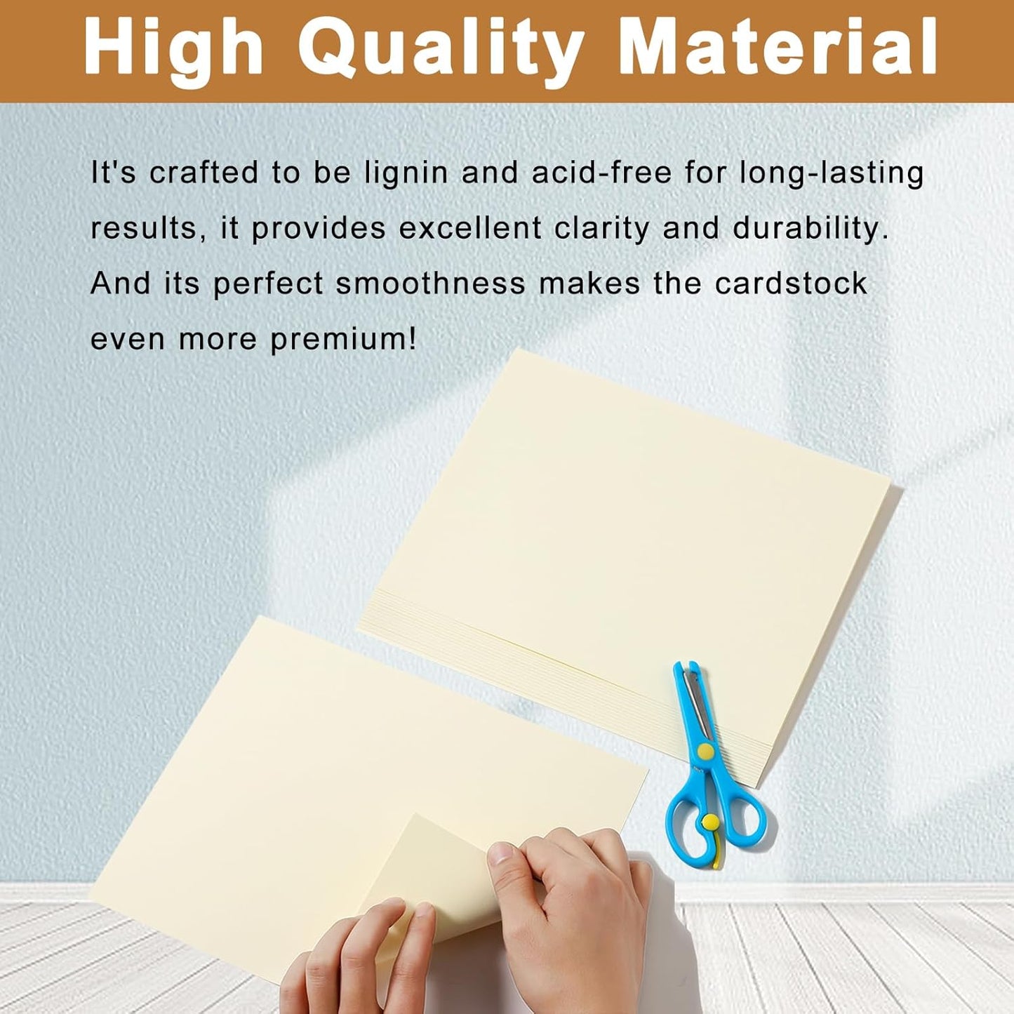 100 Sheets Cream Cardstock 8.5 x 11 Ivory Paper, 200gsm/75lb Off White Paper Card Stock for DIY Cards Making, Greeting Card, Business Cards, School Crafting, Menus, Certificates