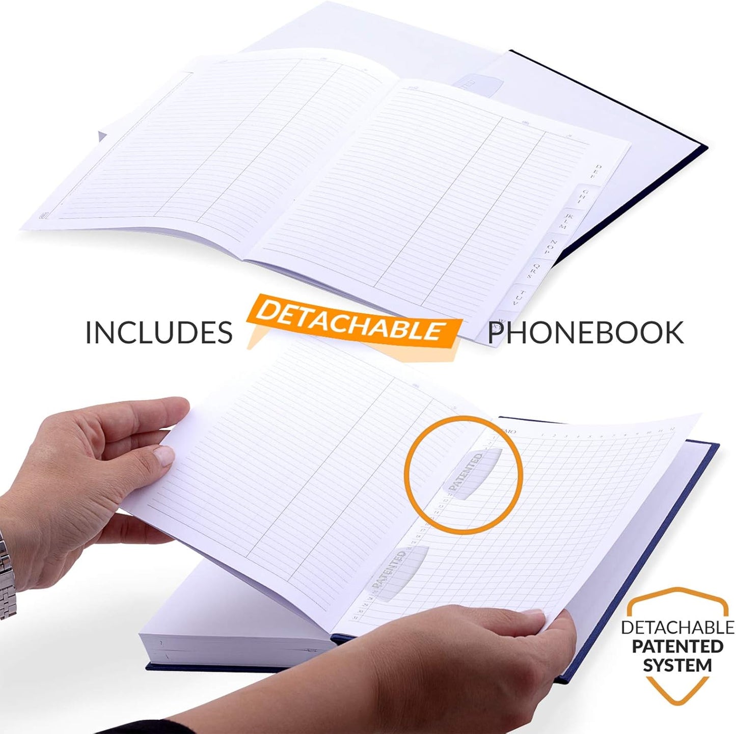 Daily Planner 2025 Page a Day – A5 Business Agenda 2025, Hourly Daily Planner 5x7, 365 Page Organizer with Monthly Tabs & Calendar, 2025 Diary for Men and Women (BLUE 2025)