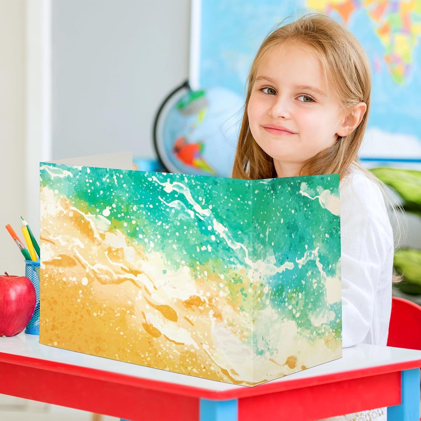 Crtiin 24 Pcs Privacy Folders for Students Desk Dividers Standard School Privacy Cardboard Board Testing Dividers Shield for Classroom Teacher Supplies Keep Eyes from roving(Gradient)