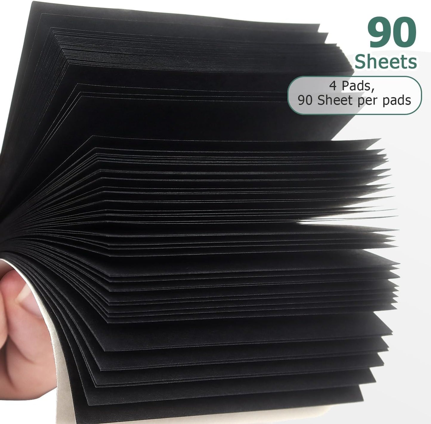 Sticky Notes 3x3 Self-Stick Notes Bright Colors Sticky Notes 4 Pads 90 Sheets/Pad (Black)