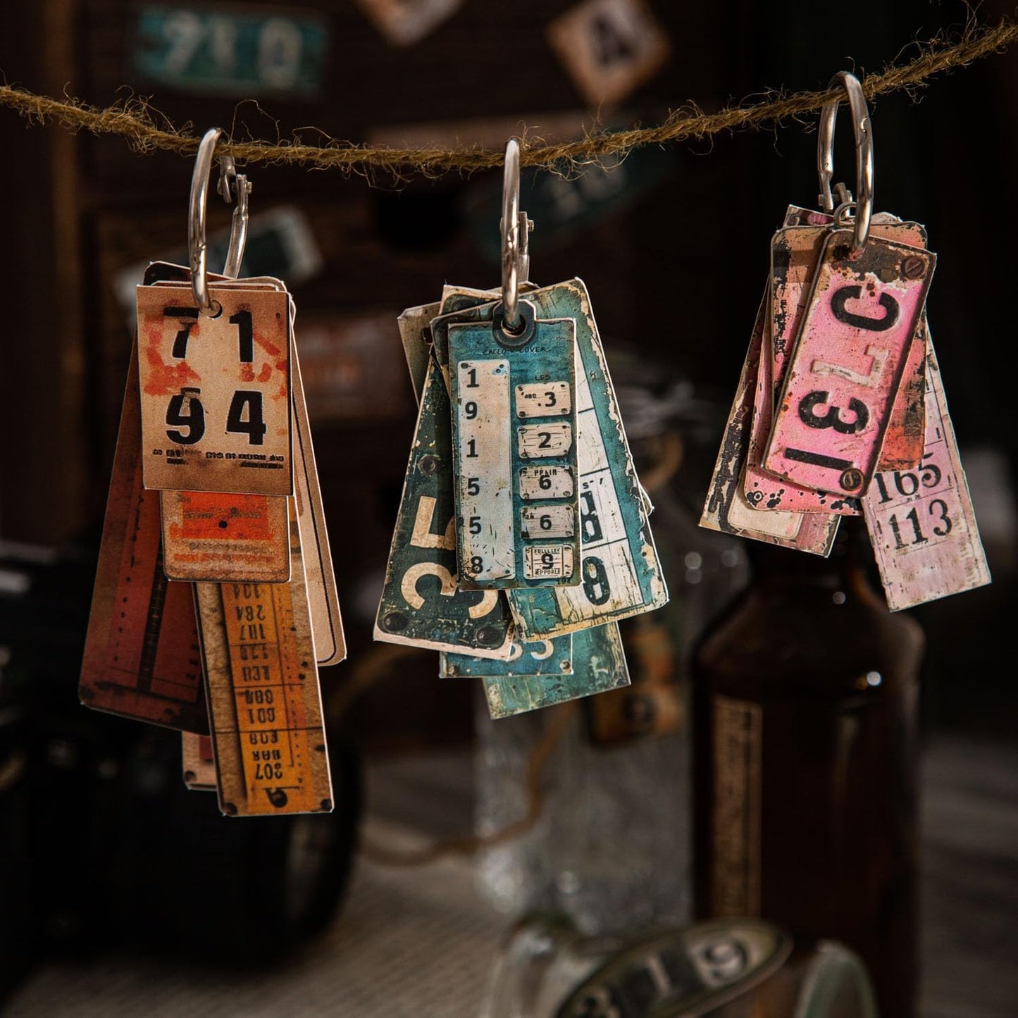 Vintage Numbered Tags Sticker Set, 150PCS Retro Cardstock Stickers for Scrapbooking, Journaling, DIY Crafts, and Art Supplies