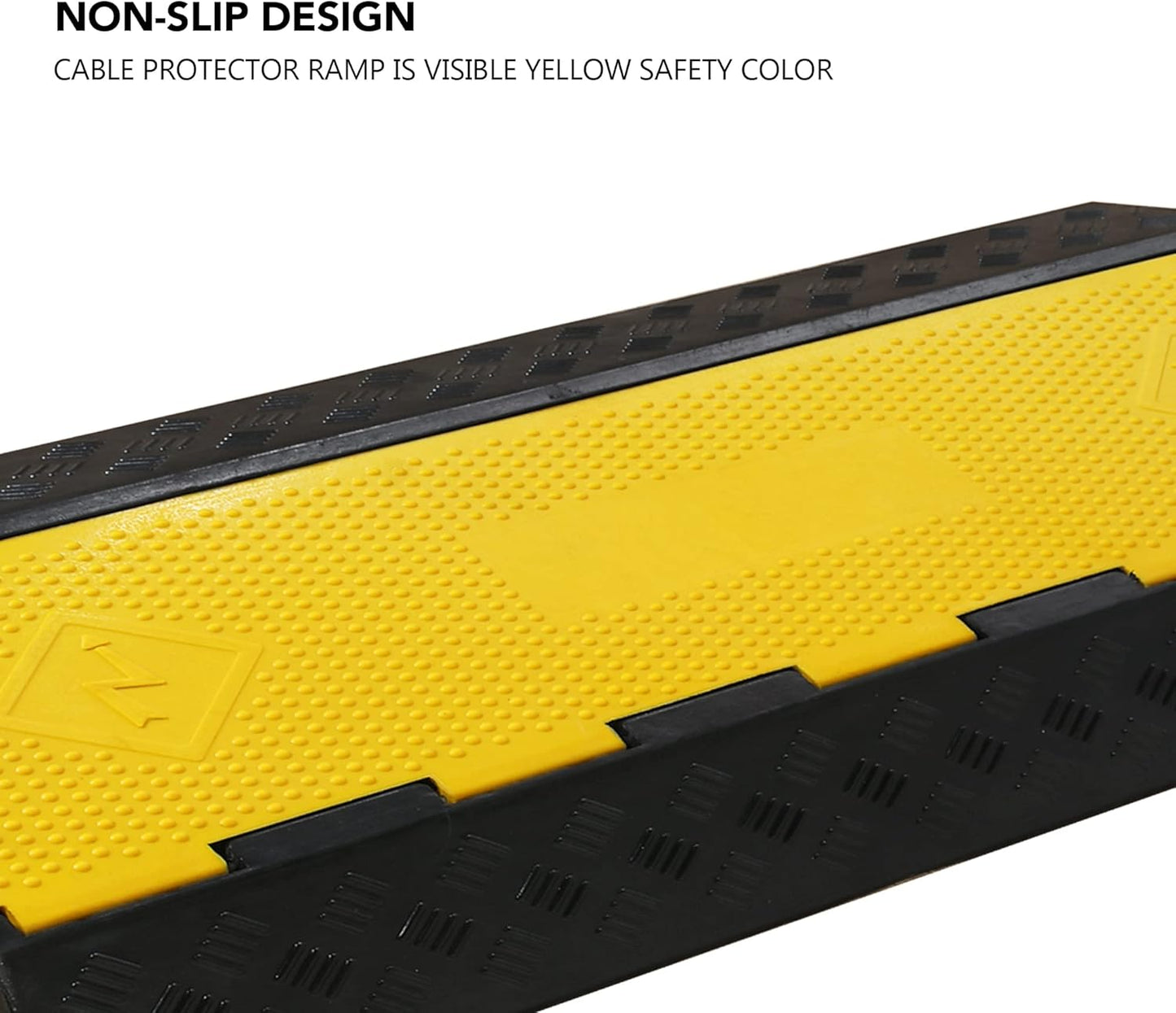 Rubber Cable Ramp 3 Channel Drive Over Hose Cable Protector Outdoor 22000Lbs Load Capacity Wires Power Lines Extension Cord Cover Traffic Speed Bump 1 Pack