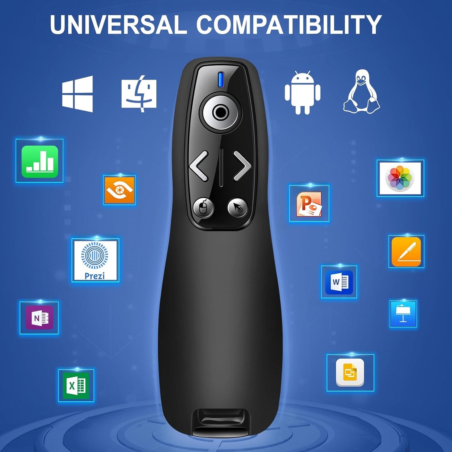 Air Mouse 2-in-1 USB Type C Presentation Clicker Wireless Presenter Remote for PowerPoint, Powerpoint Clicker with Volume Control PowerPoint Slide Advancer for Mac, Computer, Laptop