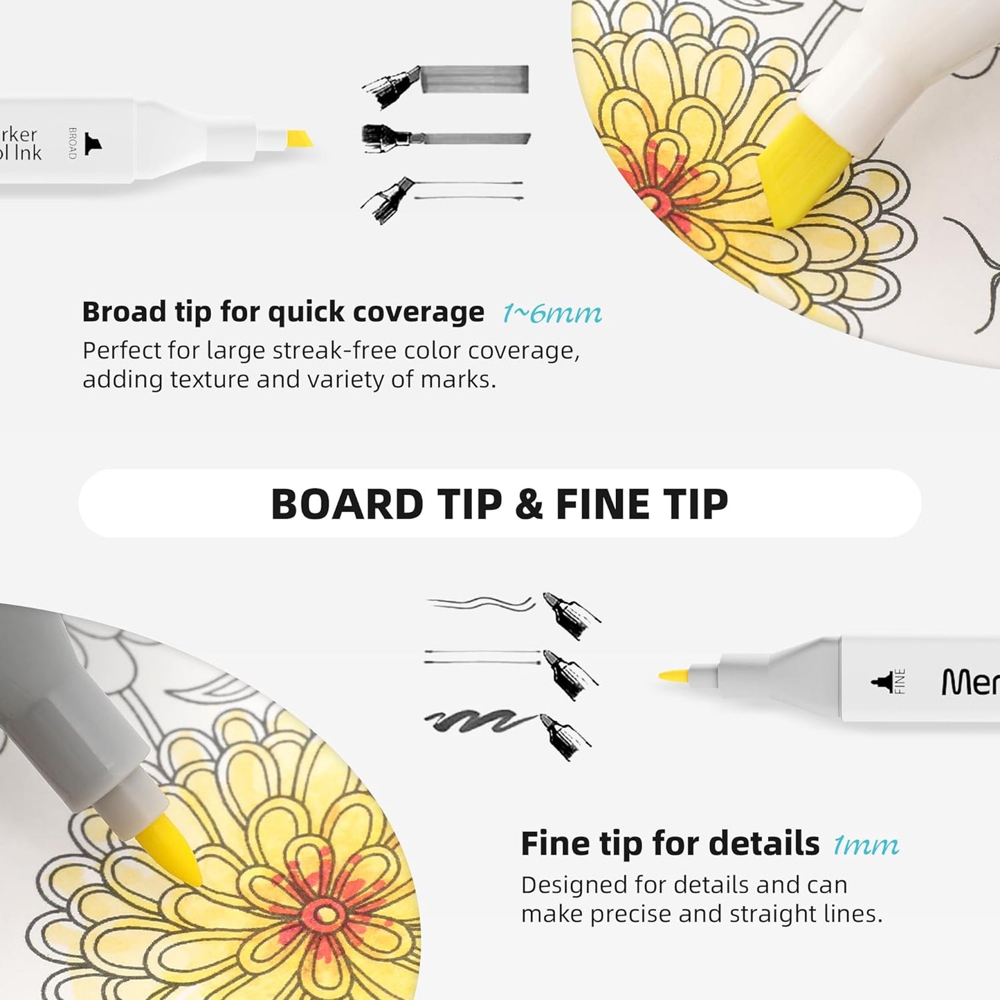 Marking ink 162 Colors Dual Tip Artist Alcohol Markers Set with Carrying Case - Perfect for Coloring, Drawing, Sketching, Card Making and Illustration - Perfect for Adults and Kids