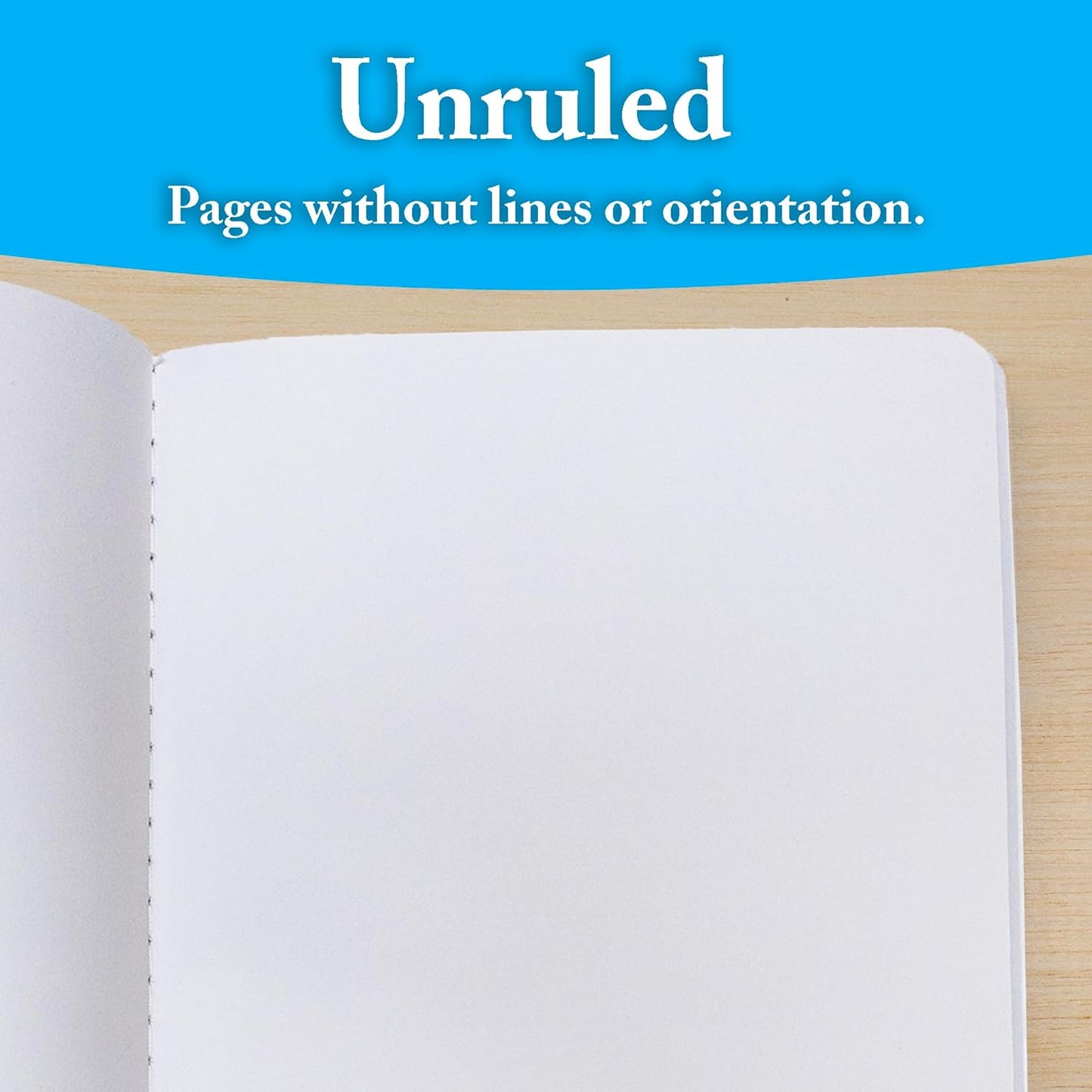 BAZIC Composition Book Blue Marble Unruled Ruled 100 Sheet Notebook, Blank Page Journal Comp Notebooks for School, 6-Pack