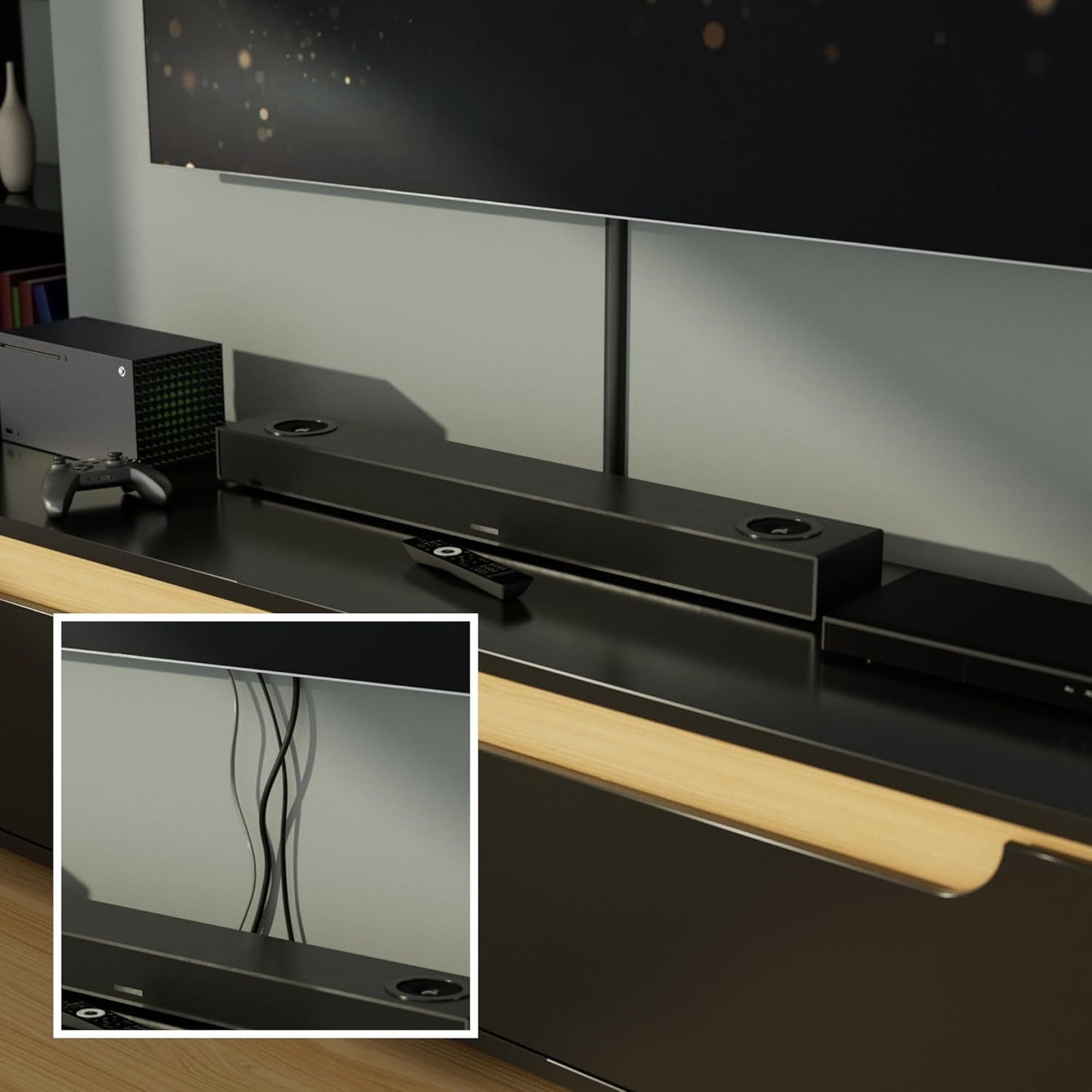 D-Line Half Round Cord Hider, Patented Cable Cover, Hide TV Wall Mount Wires, Raceway for Cords, Decorative Wire Covers, Paintable, Adhesive Cable Concealer - 2X 1.18in W x 0.59in H x 39in L - Black