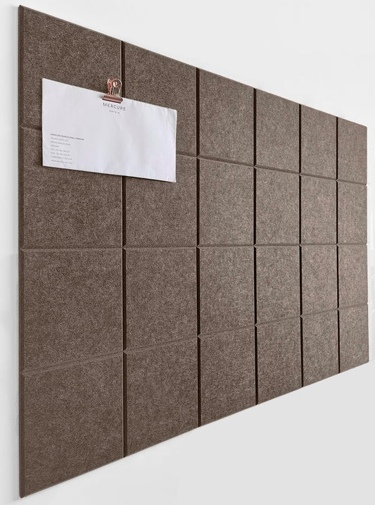 Cork Board 24 x36 Alternative - 6 Pack Felt Wall Tiles with Safe Removable Adhesive Tabs, Cork Boards for Walls Cork Board for Home Office Pin Board Tack Board - Desert Palm