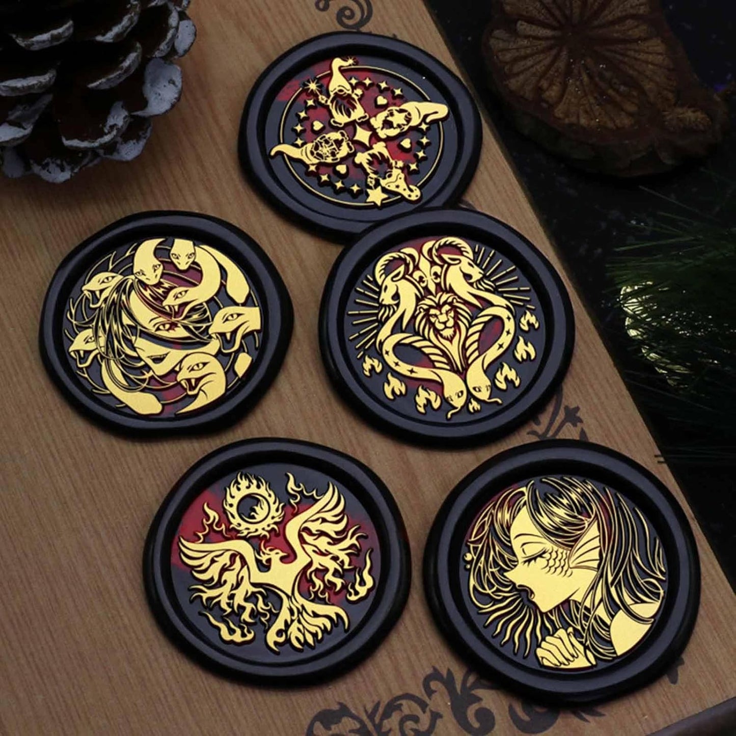 Medusa Wax Seal Stamp - Ancient Greek Mythological Serpent-Haired Siren Sealed Stamp,Removable Vintage Brass Stamps for Envelopes Letters Handicraft DIY and Creative Gifts