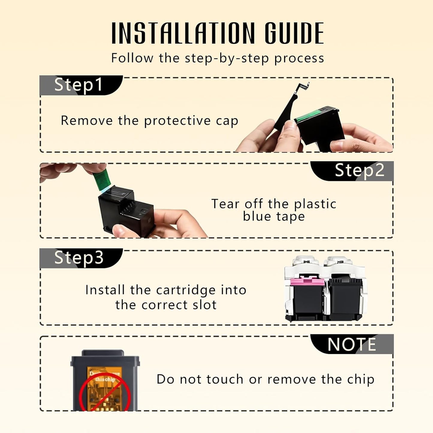 Printer Ink 67XL 67 2755e 4155e Ink Cartridges for HP Ink 67 Ink Cartridges Black/Color Combo Pack for Envy 6400 6000 6055e Pro 6455e for DeskJet 2700 2755 2725 2755e 2752 2855e 4255e 4155e Plus 4100