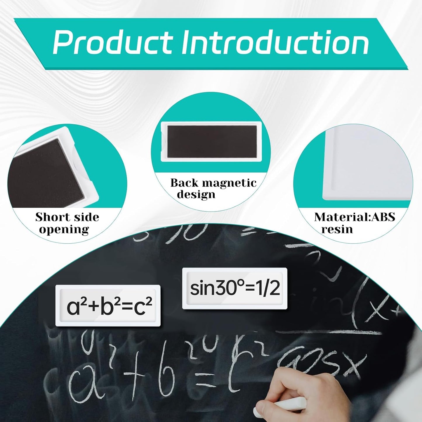 20Pcs Magnetic Plastic Label Holder White 1.5x4 inch for Supermarket Store Price Tag Metal Shelf File Storage Cabinet Drawer Label Tag Resuable with 8 Color Chalk Makers, 20Pcs White Paper