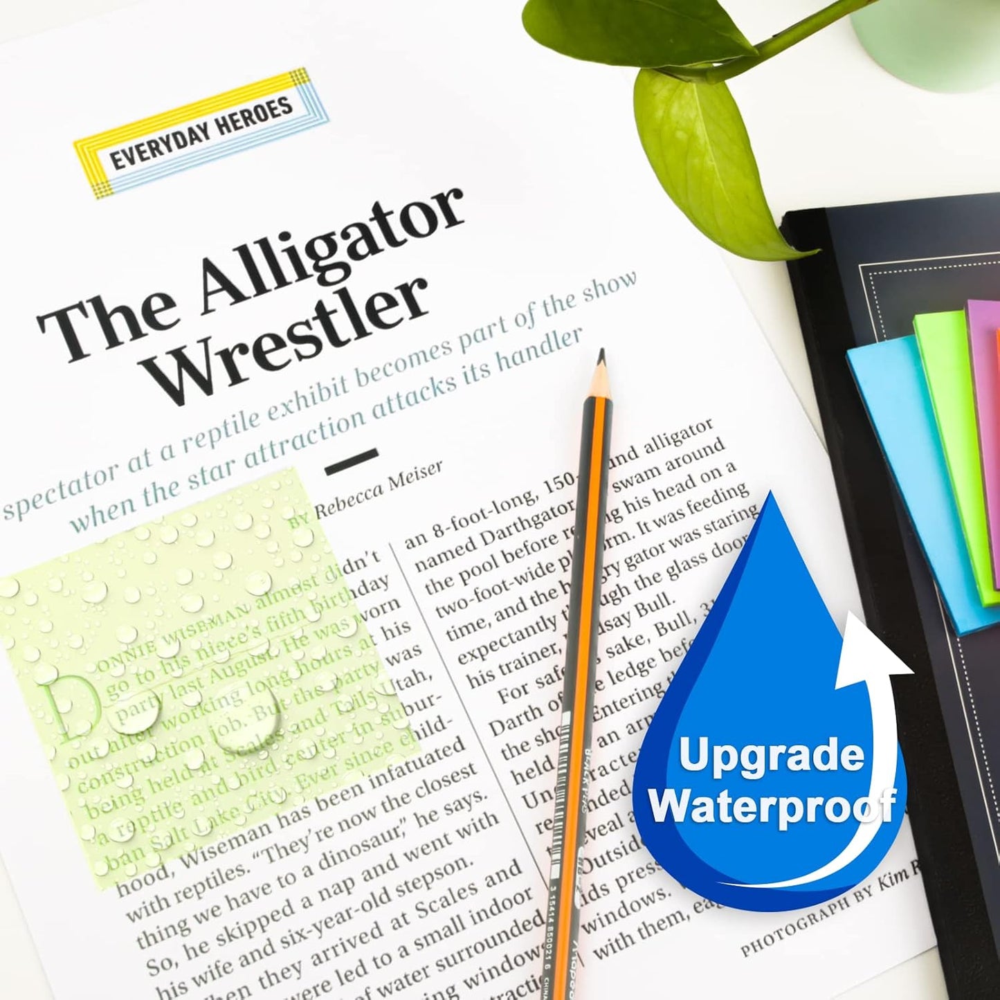 Transparent Sticky Notes 500 Pcs, MIUTME Clear Sticky Notes Waterproof Translucent Color Memo Pad 3 x 3 inch, See Through Notes for Office College School Supplies Pads (7 Colors)