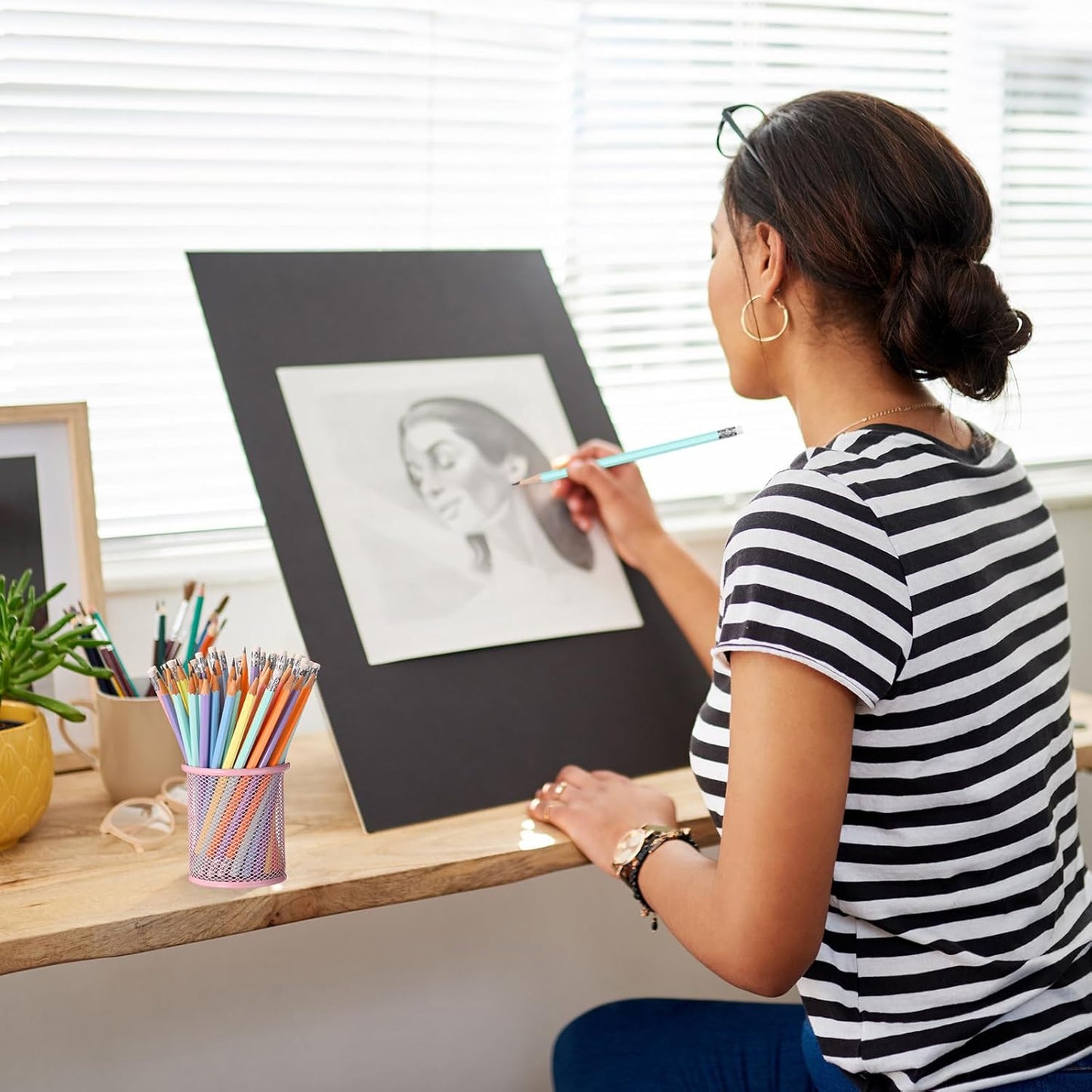 TecUnite 120 Pcs #2 HB Pencils with Eraser No 2 Unsharpened Wooden Hexagonal Pencils for Adults Gifts for School Exam art Learning Office Sketching(Pastel)