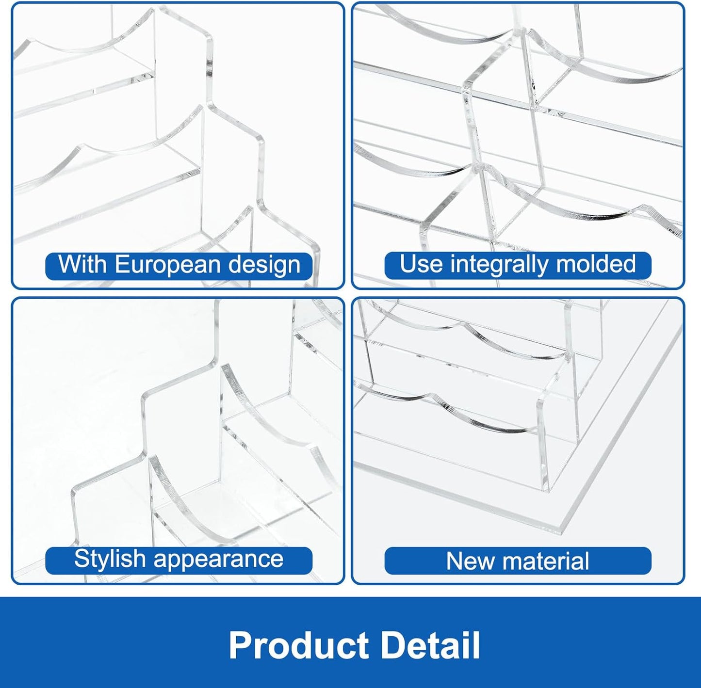 Acrylic Business Card Holder for Desk Multiple Business Card Holders Business Card Organizer Business Card Display Rack Clear Plastic Business Card Stand for Home Office (15 Slots)