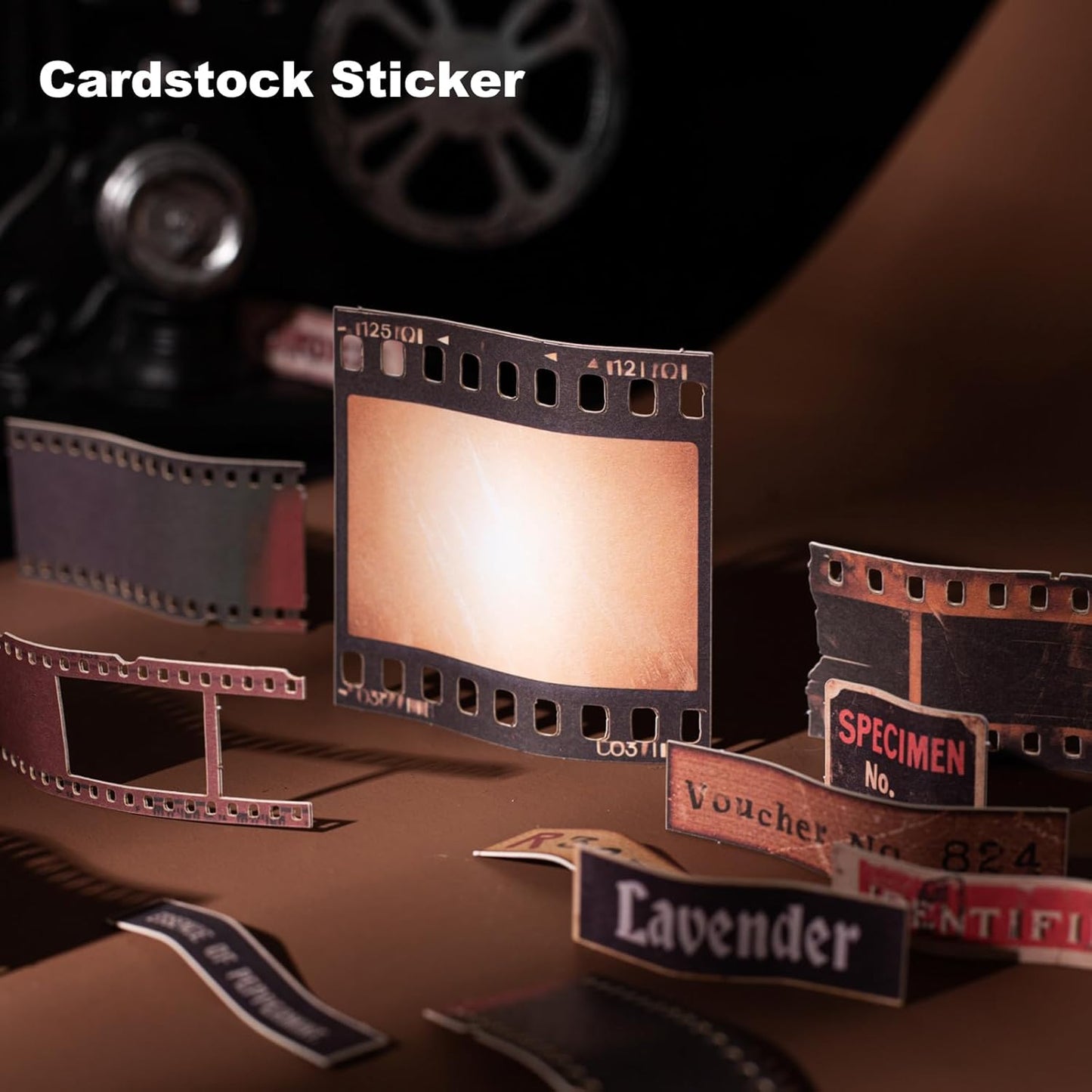 Retro Film Frame Scrapbook Stickers, 100pcs Vintage Cardstock Ephemera Labels & Borders for Journaling, Planners, Collage, DIY Crafts, Aesthetic Decoration Supplies