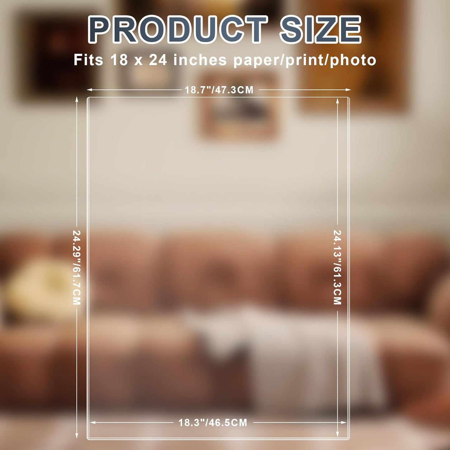 5 Pcs 18" x 24" Rigid Print Protectors Clear Hard Sheet Protectors Heavy Duty Top Loading Crystal Poster Sleeves Picture Frame Hard Plastic Sleeves for Art Prints Photos Documents Blueprint