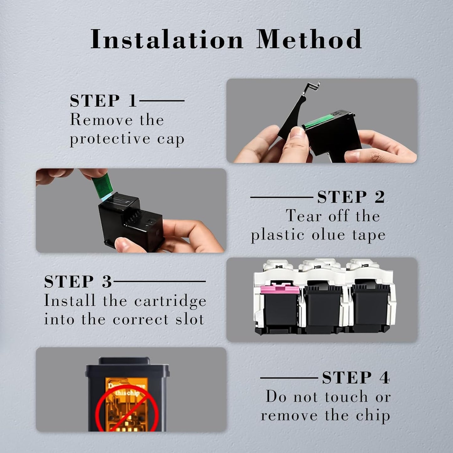 Printer Ink 67XL 67 2755e 4155e Ink Cartridges for HP 67 Ink cartridges Black/Color Combo Pack Remanufactured for DeskJet 2700 2700e 2755e 2755 4155e Envy 6055e 6055 6000 6400 6455e 6475 6452 6458