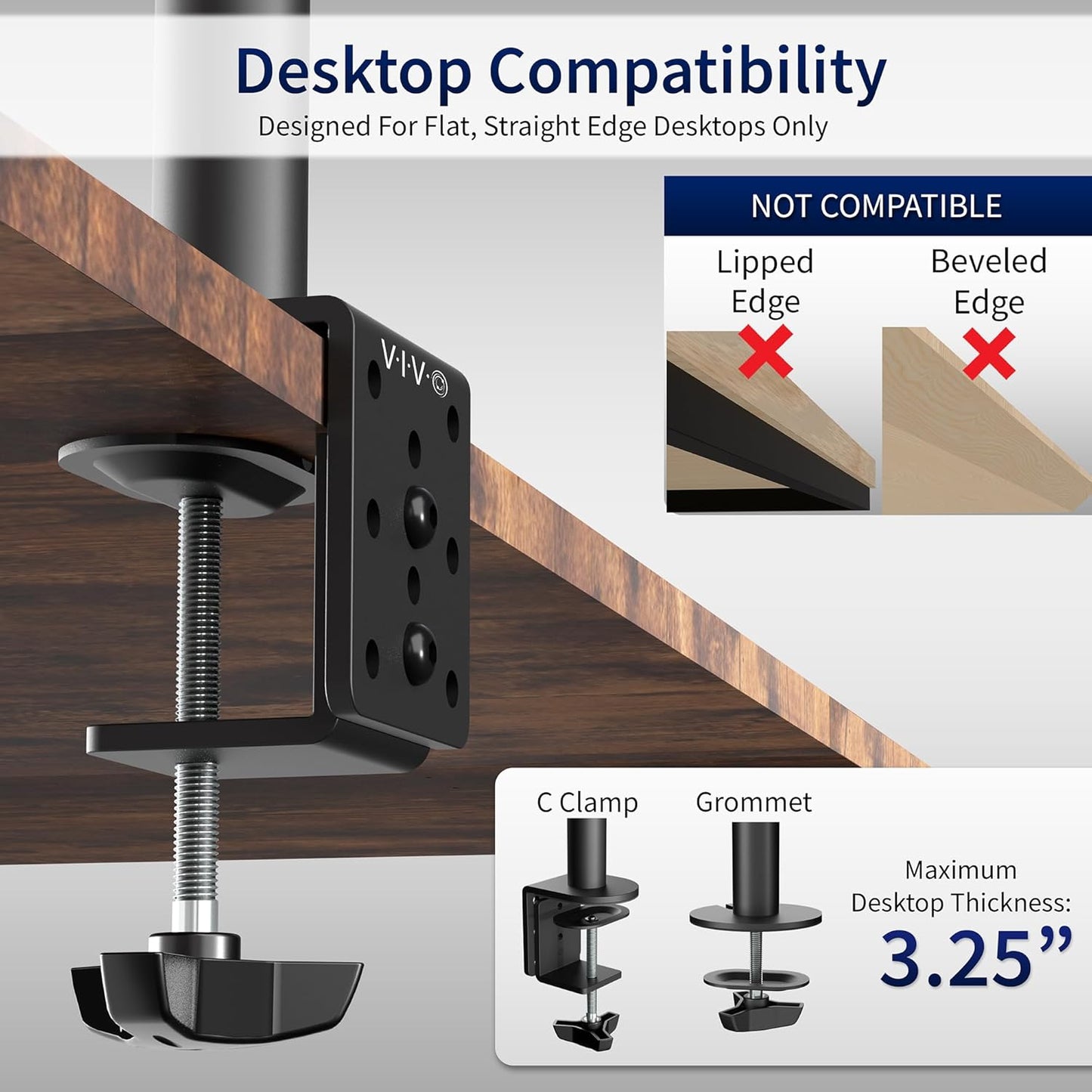 VIVO Dual Ultrawide Monitor Desk Mount, Heavy Duty Fully Adjustable Steel Stand, Holds 2 Computer Screens up to 38 inches and Max 10kg Each, Black, STAND-V038
