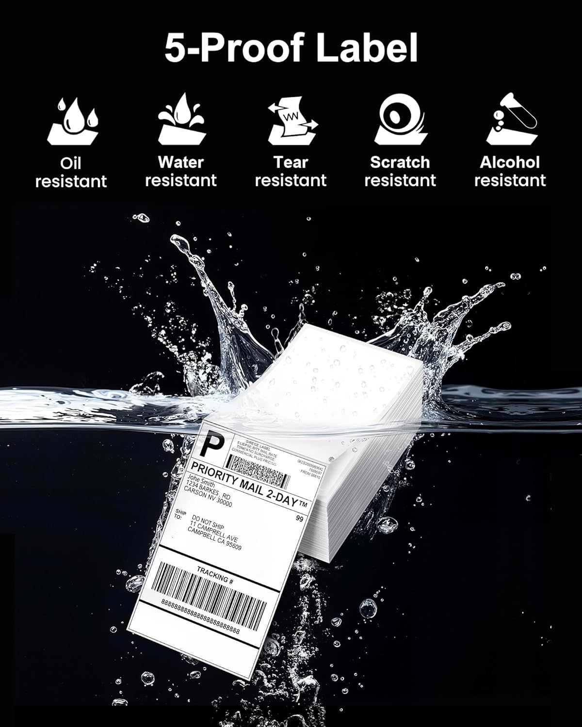 Phomemo 4x6 Thermal Labels for Shipping Label Printer - 500PCS Green Mailing Labels - 4x6 Direct Thermal Label Fanfold Compatible with Rollo,MUNBYN,Nelko,JADENS,POLONO - Water/Oilproof - NO BPA/BPS
