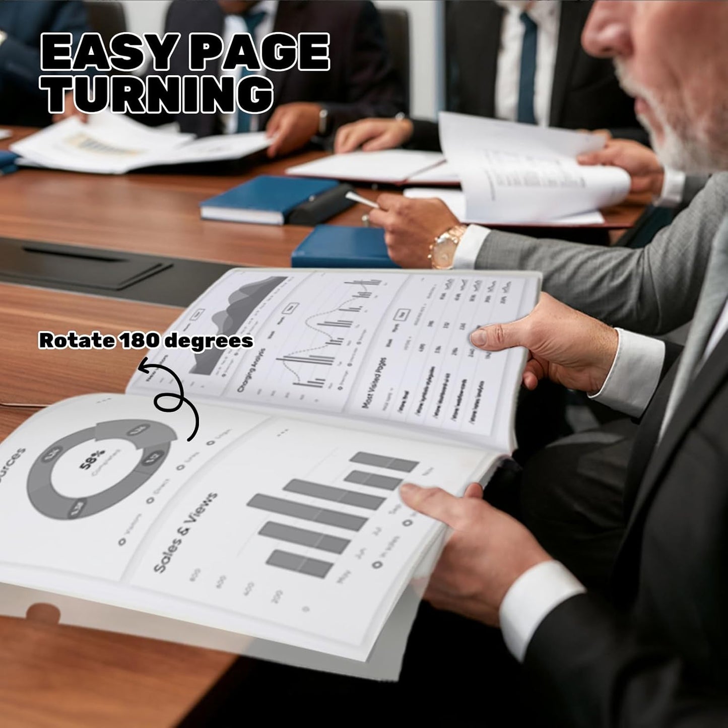 Utron 12 Pack Report Covers, 70 Sheet Capacity Presentation Folders, Clear Report Covers with Sliding Bar, Report Folder for A4 and Letter Size Paper