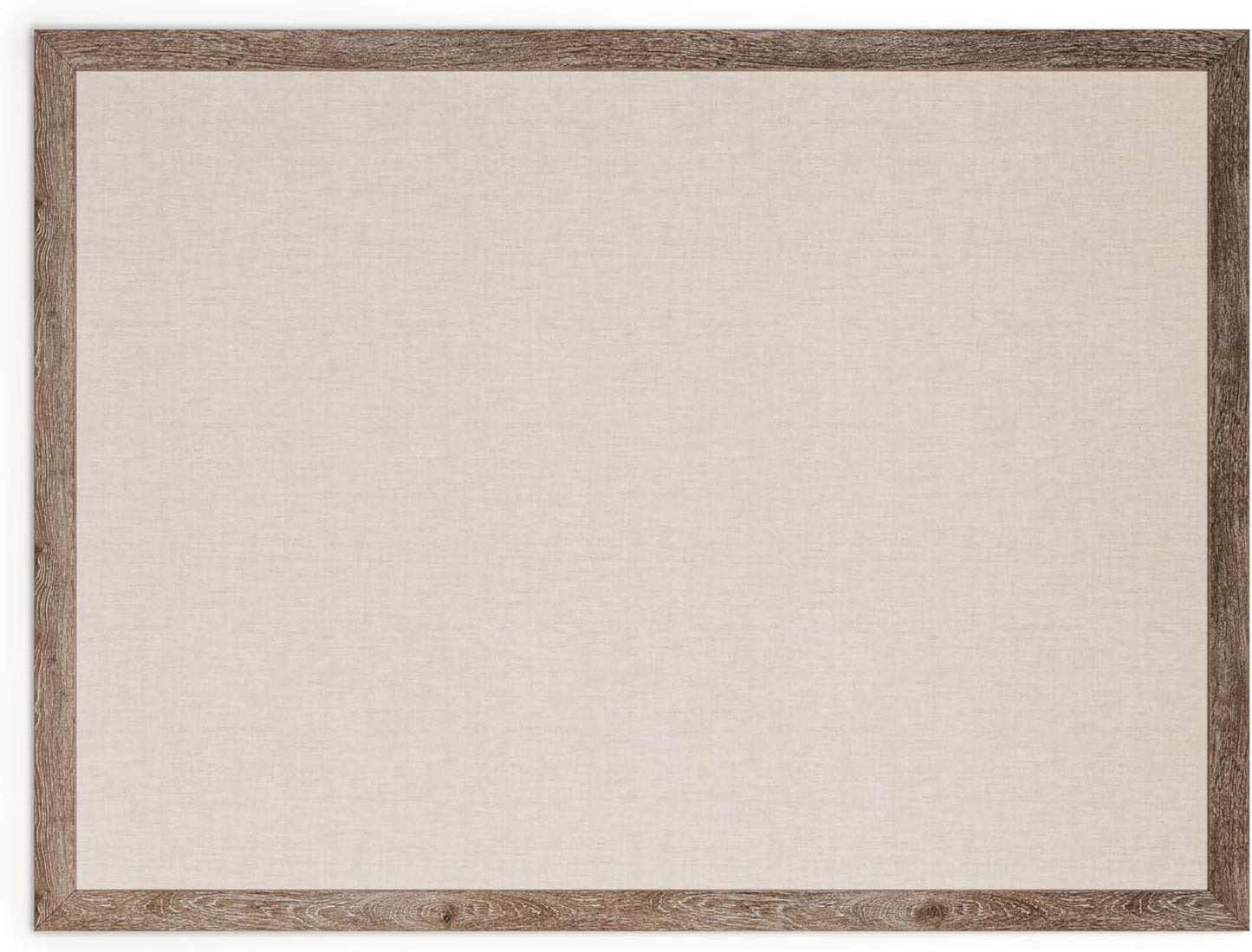 U Brands Linen Bulletin Board, 47"x35", Rustic Wood Style Frame, Industrial Grade Pinning Surface