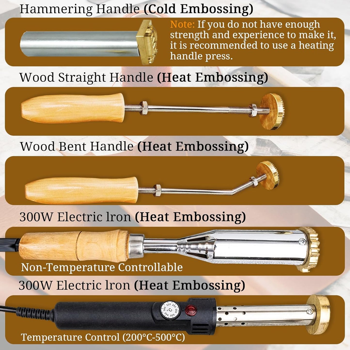 XRLSG Custom Leather Brass Embossing Stamp with Logo Text Hammer Press Leathercrafting Tool Gift for Leather Craftsman Dad Husband Boyfriend