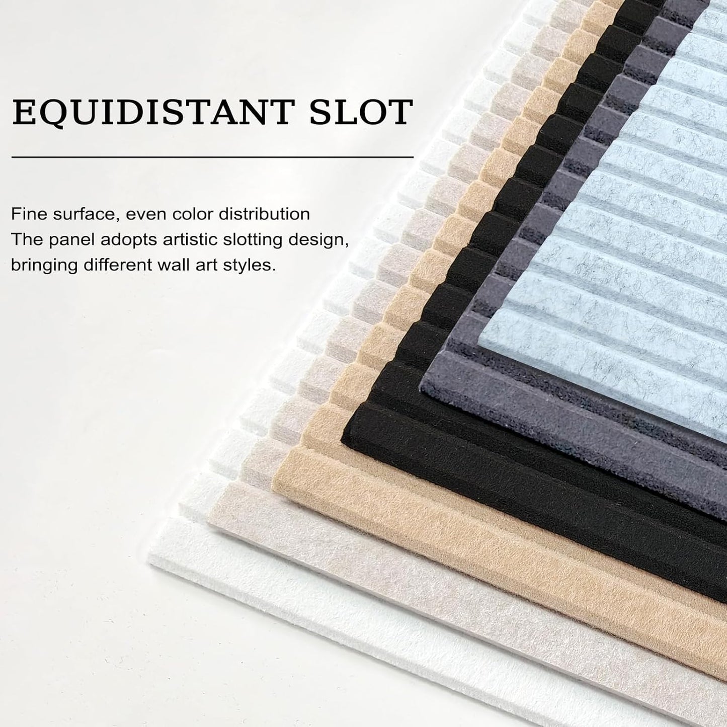 5 Pack Acoustic Panels, 48" X 24" X 0.4" Decorative Sound Proof Felt Panels, Sound Dampening Panels, Self-Adhesive Sound proof panels for walls, Creative Slotting Design. (Silver Grey, 5 Pack)