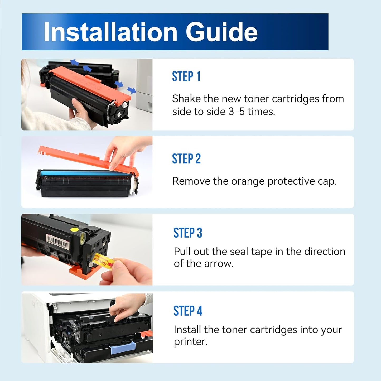 InkNI 210A Toner Cartridges Compatible Replacement for HP 210A 210X 210 Toner Cartridges 4 Pack Work for HP Color Pro MFP 4301fdw 4301fdn Pro 4201dw 4201dn Printer W2100A W2100X High Yield (with Chip)