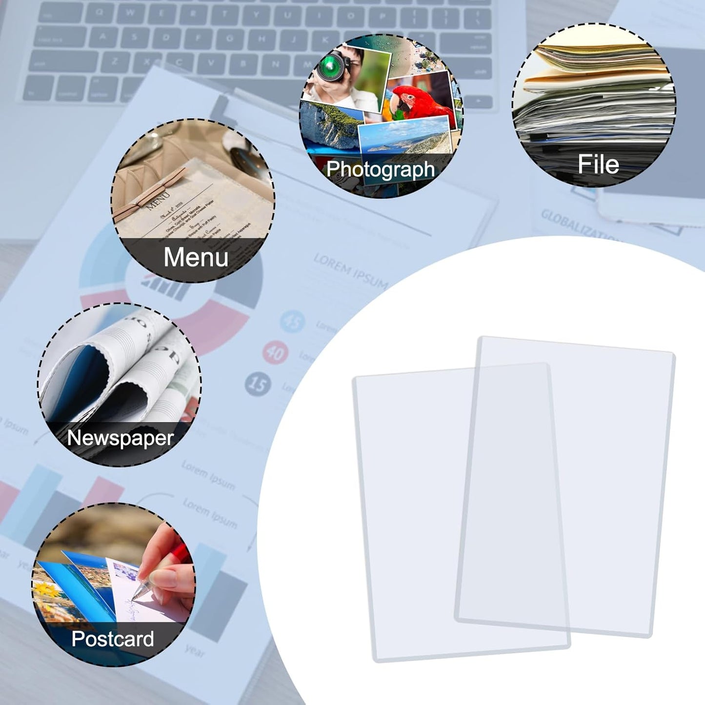 Rainmae 6 Pack 8.5" x 14" Rigid Print Protectors, Clear Waterproof Hard Plastic Page Sheet Protectors, Paper Sleeves Photo Plastic Sleeves Document Holder Birth Certificate Protector