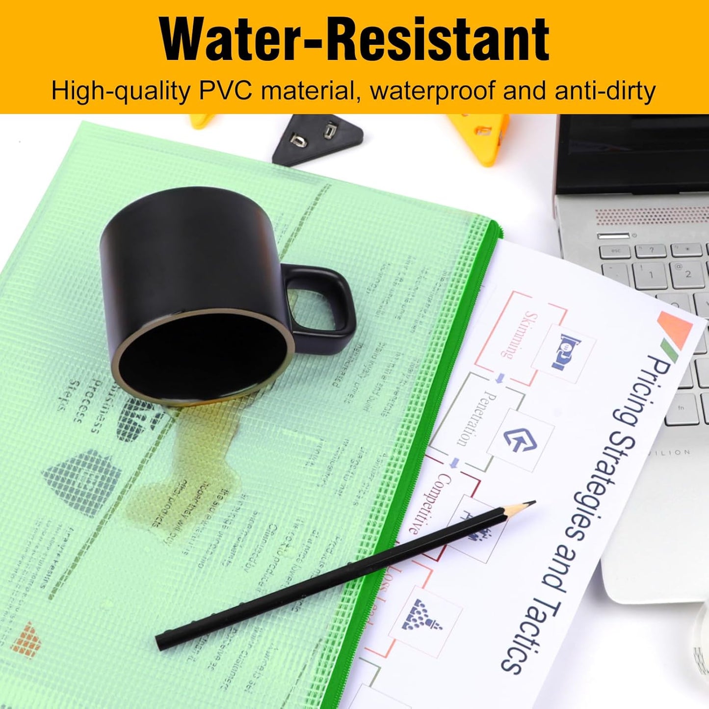 24pcs Mesh Zipper Pouch Bags - A4 Zipper Bags for Classroom Organization, Board Game & Puzzle Storage