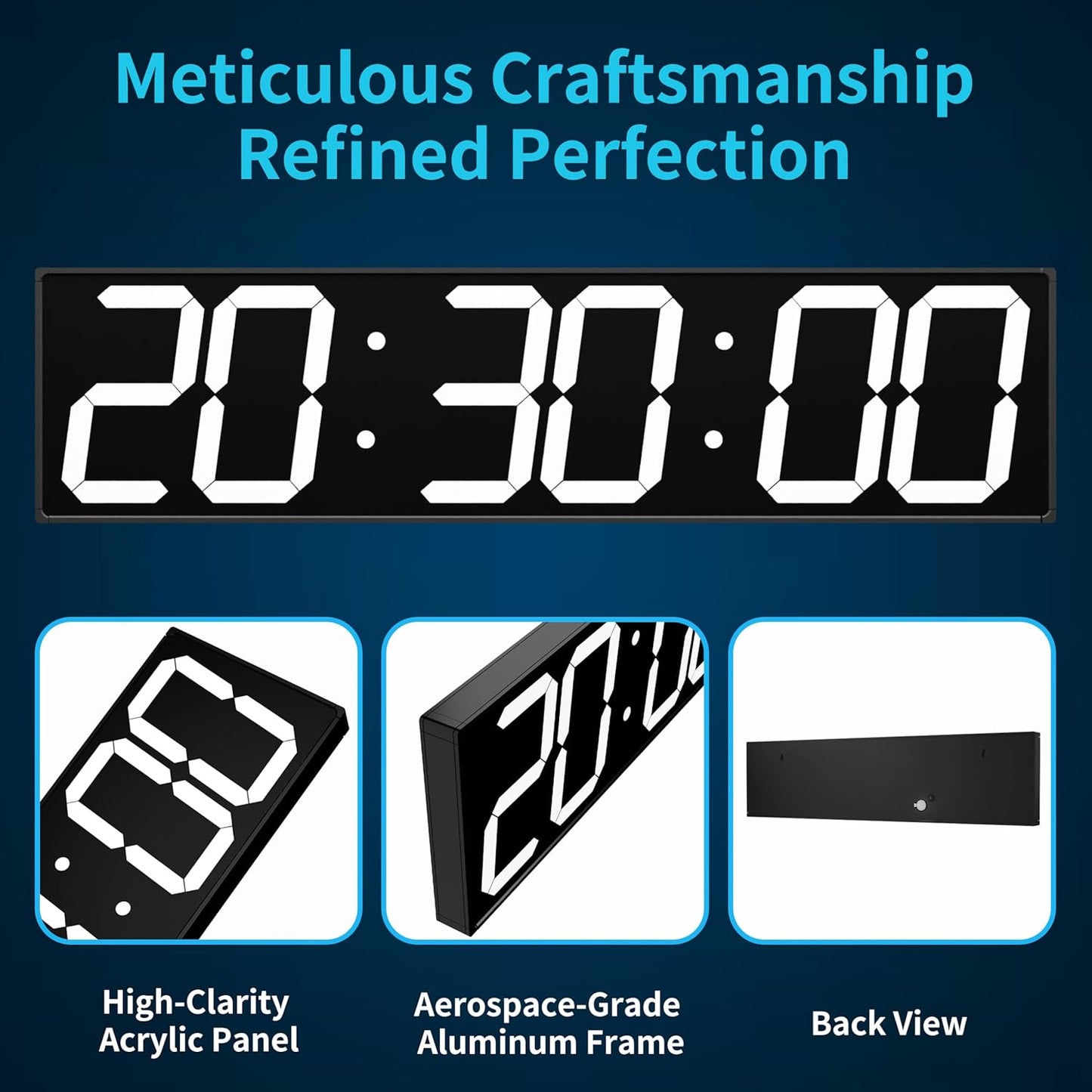 Large Digital Wall Clock 28" with GPS Auto-Sync, Remote Control & Timer, Wall-Mounted for Classroom, Office, Gym, Conference Room