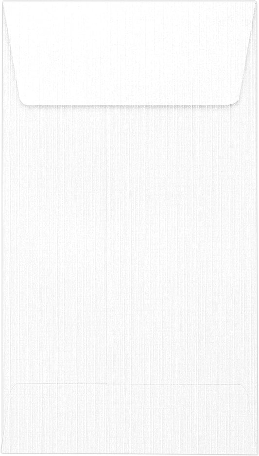 LUXPaper #5 1/2 Coin Envelopes | Peel & Press | 3 1/8" x 5 1/2" | White Linen | 80lb. Text | 250 Qty