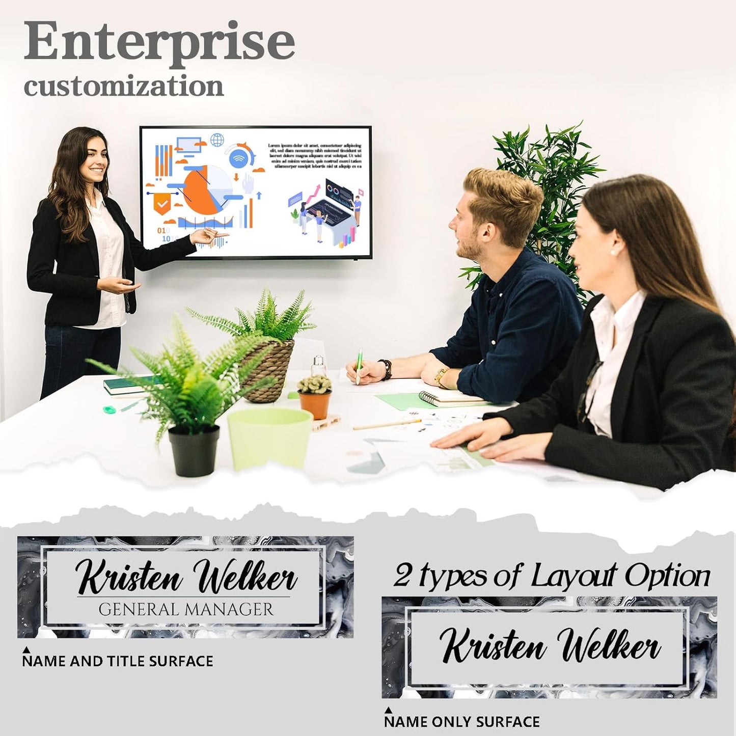 Personalized Name Plate for Desk - Custom Engraved Name Plates for Man - Boss Day Gifts for Boss - Acrylic Office Decor Appreciation Gifts for Teacher Nurse Coworker Social Worker (Ink)