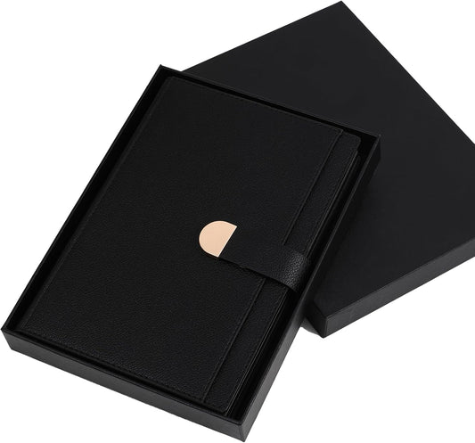 Textured Hardcover Lined Journal for Women Men Magnetic Buckle A5 Leather Journal Notebook with Gift Box 300 Pages 67 lb./100 gsm Paper College Ruled Journaling Notebook for Writing Work School Daily Diary