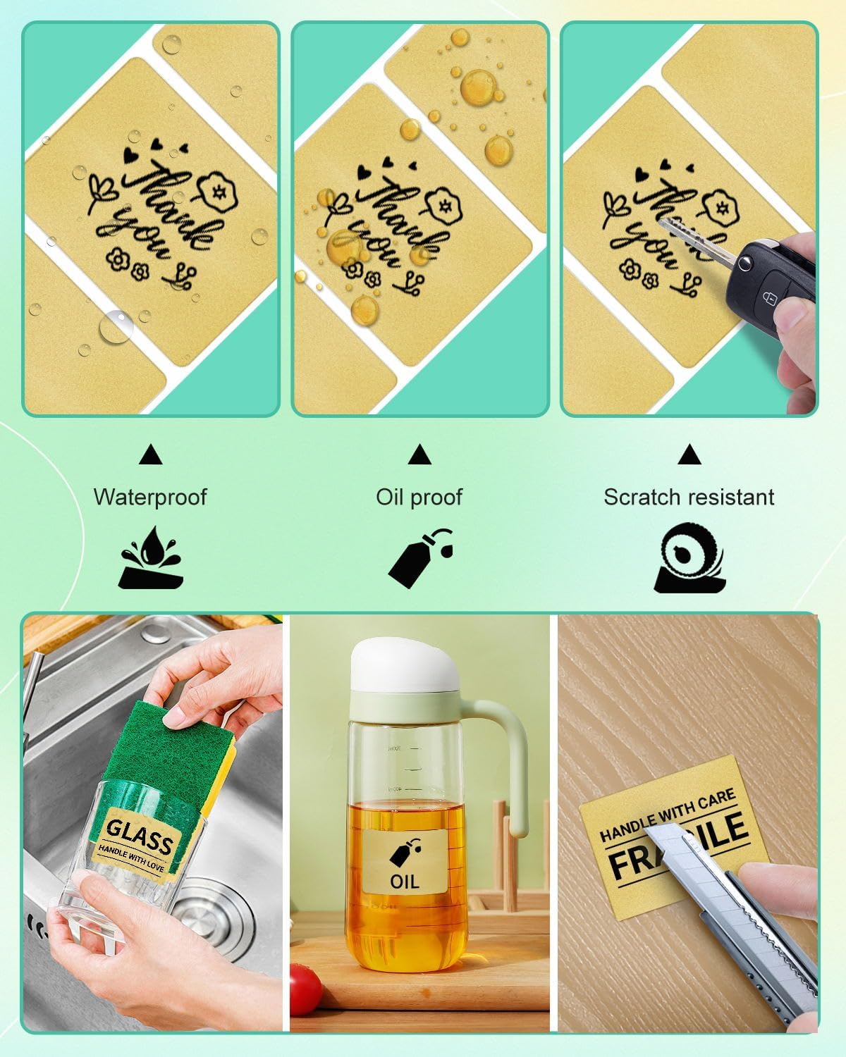 Square Thermal Label Compatible with M100/M110/M120/M260/M220/M150, 1.57'' x 1.18'' (40 x 30 mm), Sticker Thermal Labels for Logo/Thank You Label/Small Business/,230Pcs/Roll