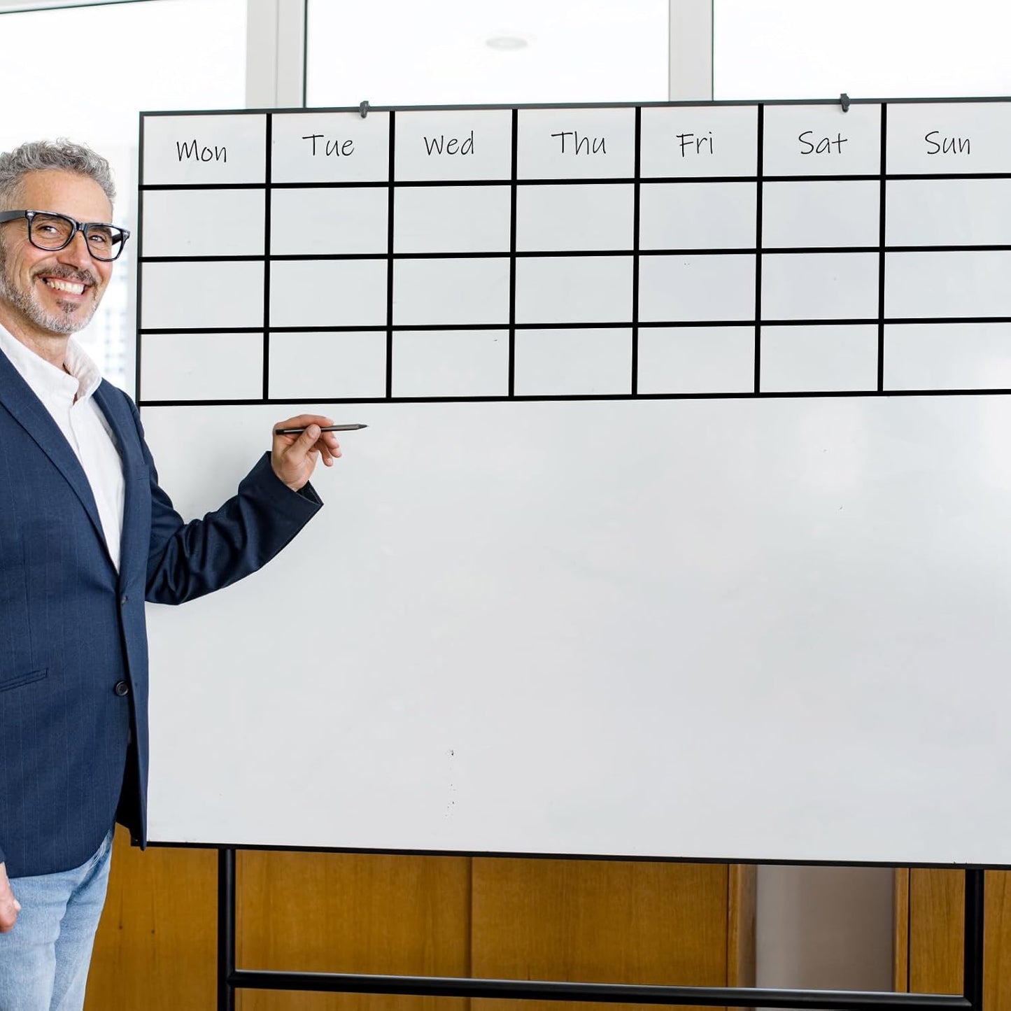 MECCANIXITY Whiteboard Tape 3/8" x 72 Yard Pinstripe Graphic Chart Line Grid Marking Tapes for Classroom Office Dry Erase Board Art, Blue, Pack of 3