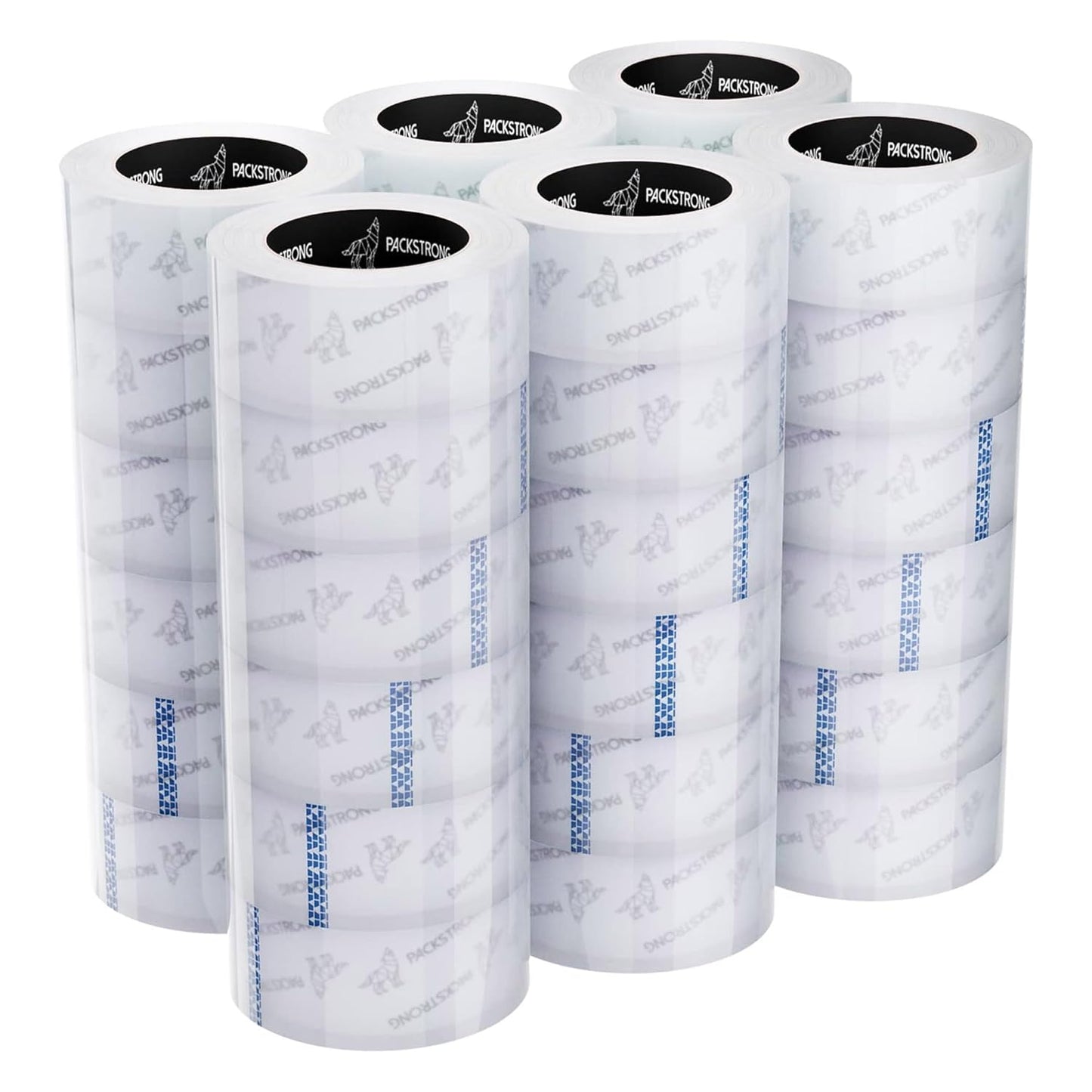 Packstrong Industrial Grade Clear Packing Tape 36 Rolls - 110 Yards per Roll - 2" Wide x 2.7 mil Thick, Acrylic Adhesive Heavy Duty Tape for Box Office Moving Packaging Shipping