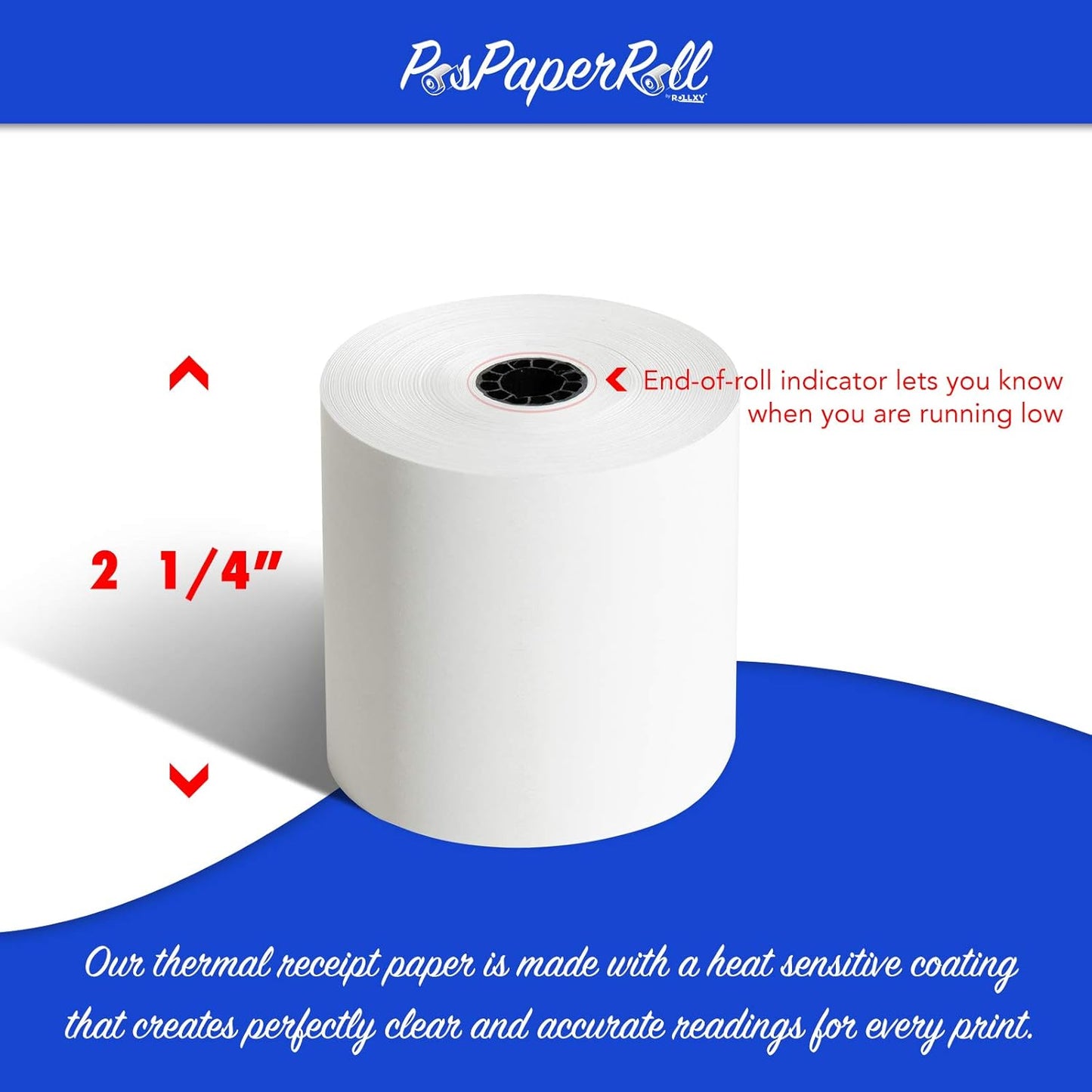 Thermal Paper Rolls Pack of 50 Made In USA (2 1/4'' x 230')