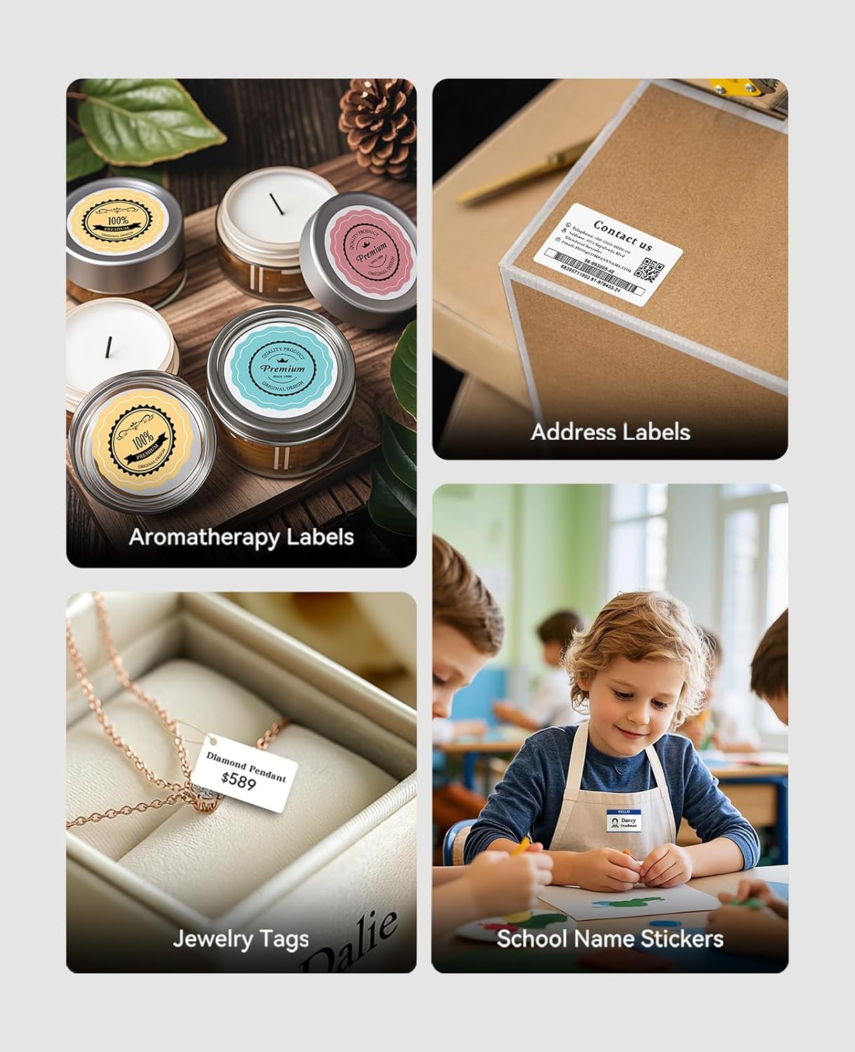 NIIMBOT 2Inch Label Maker Machine with 3 Tape, B1 Portable Sticker Printer for Small Businesses, Clothing, Logo, Jar, Address, Compatible with Phones & PC, Blue