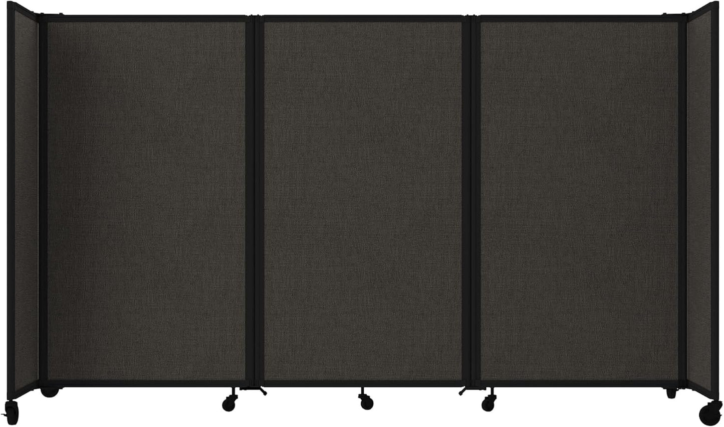 Versare Room Divider 360 Portable Wall Partition | Folding Panels | Large Freestanding Divider | Locking Wheels | Temporary Room Separator