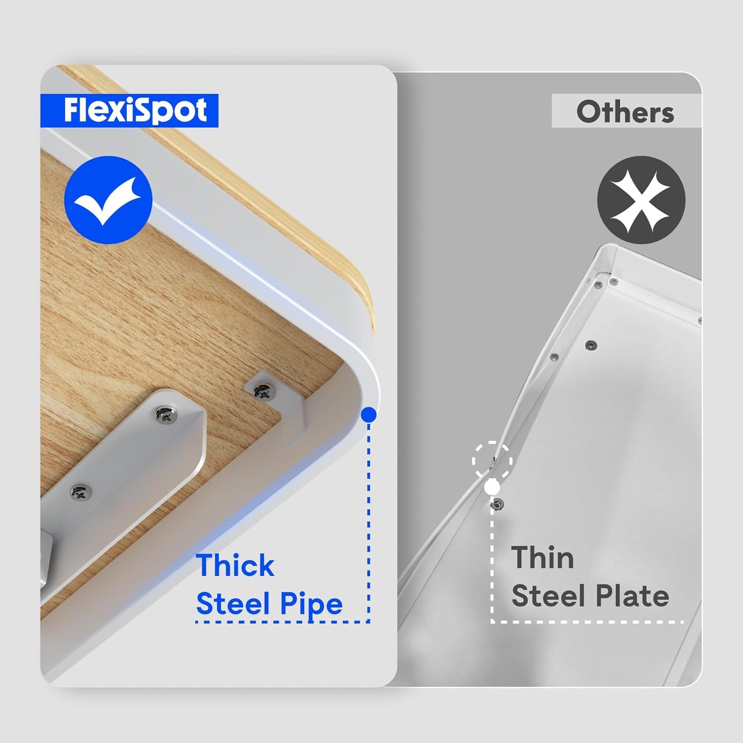 FLEXISPOT Comhar Electric Standing Desk with Drawer Desktop & Adjustable Frame w/USB Charge Ports (Bamboo Texture/Black, Wood)