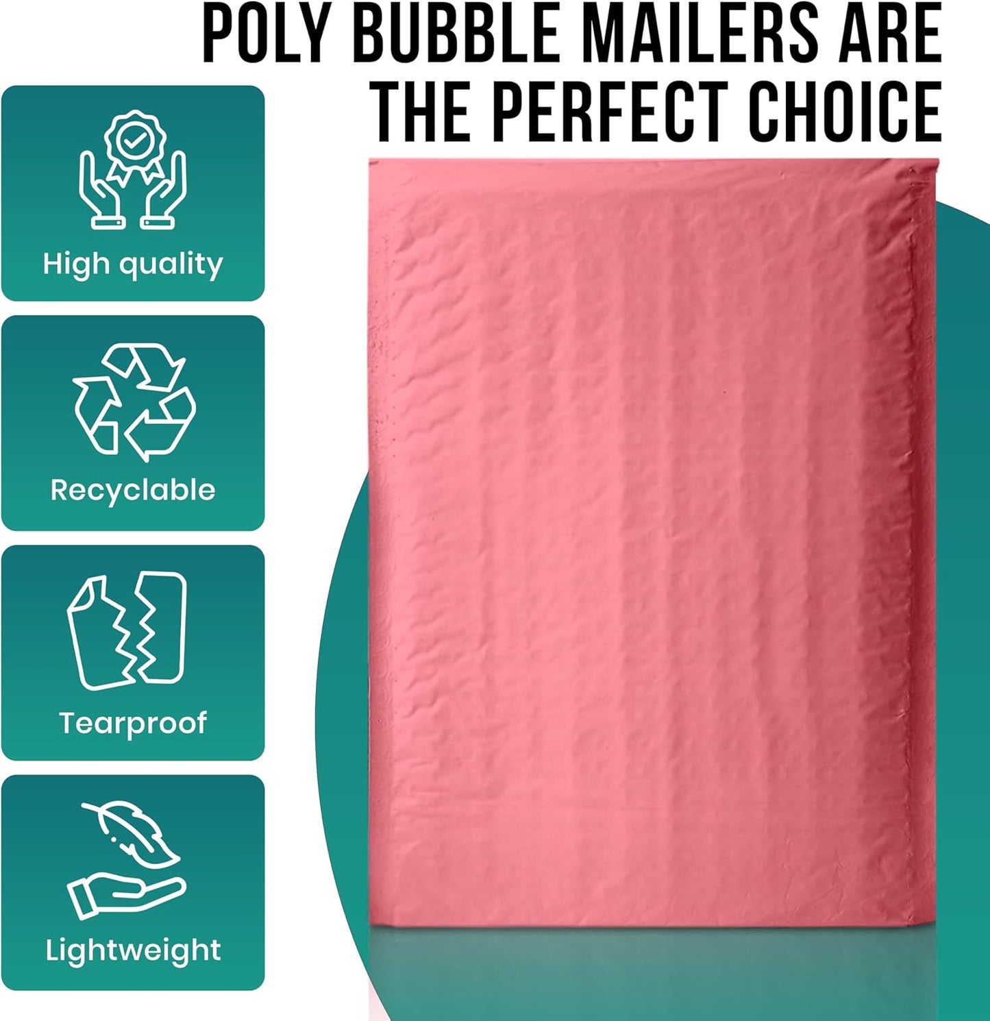 Levex - #0 6" x 10" [10 Pack] Pink Poly Bubble Mailers, Padded Envelope Mailers, Packing Envelope & Mailing Bags for Shipping