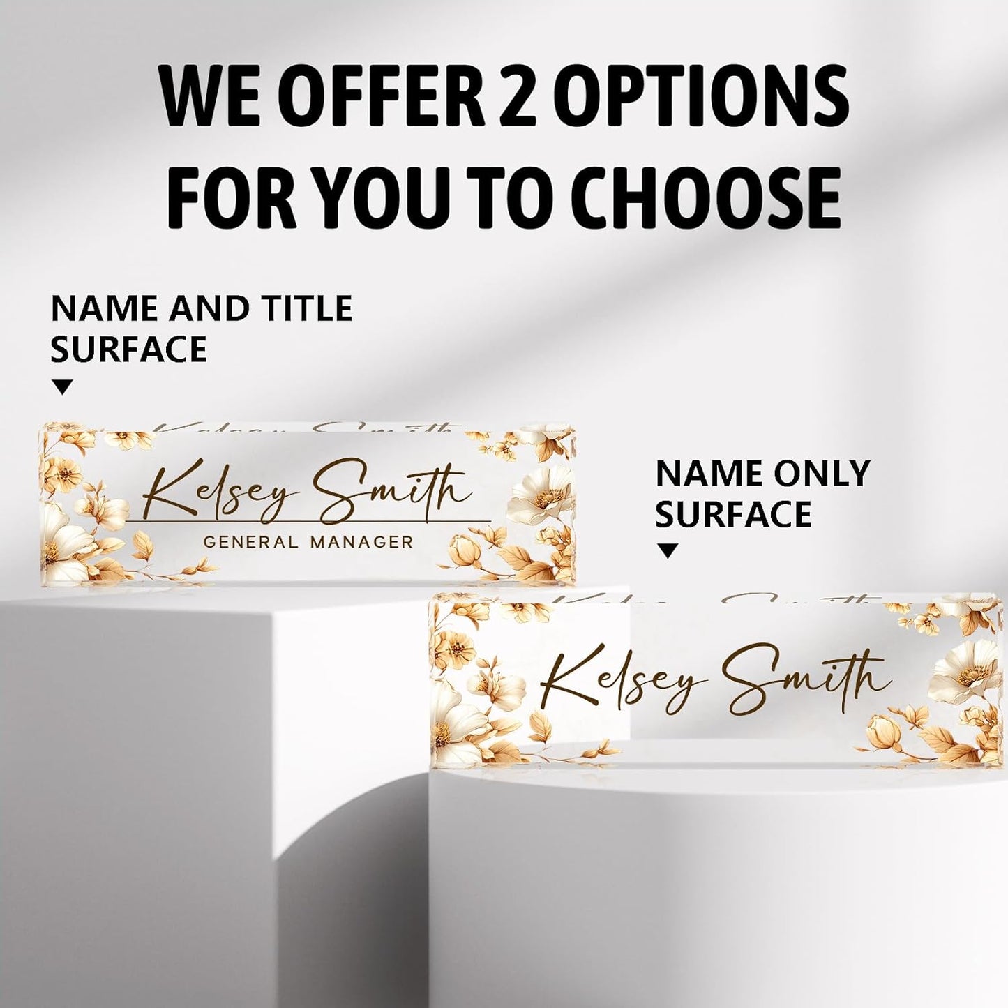 Custom Desk Name Plate Personalized, Acrylic Name Plate for Desk, Office Desk Decor for Women and Men, Employee Appreciation Gifts Office Gifts for Boss, Manager, Teacher, Nurse