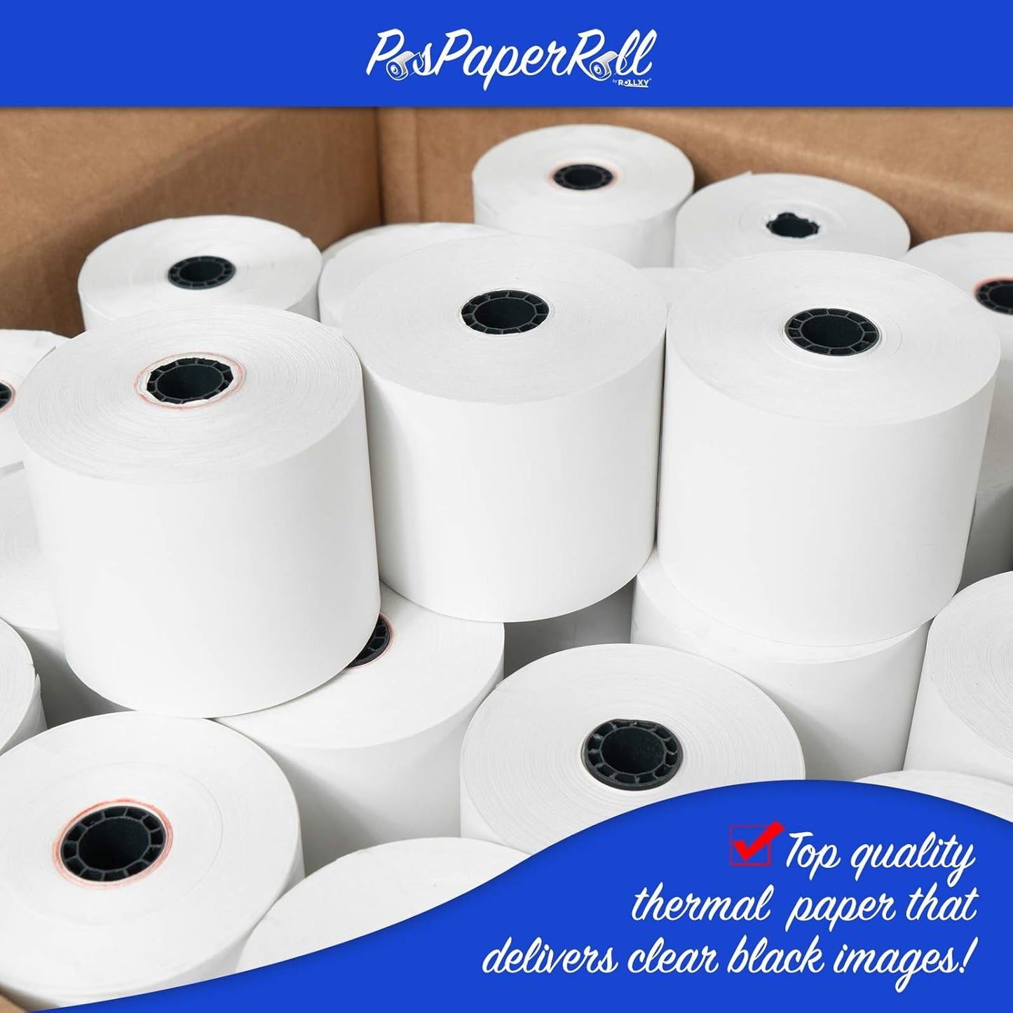 Thermal Paper Rolls Pack of 50 Made In USA (2 1/4'' x 230')