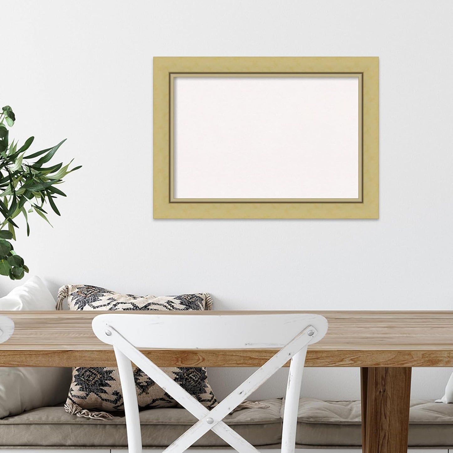 Amanti Art White Cork Board for Wall, 15x21 Vision Board with Gold Frame, Small Corkboard Office Decor for Home Organization, Casual Corkboard Pinboard to Display Items for Home Organization in