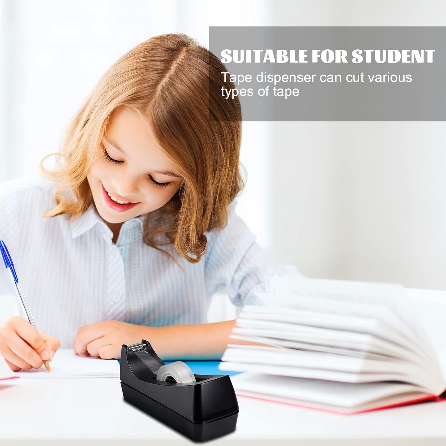 3 Pack Desktop Tape Dispenser Tape Roll Non Skid Base Tape Dispensers for Office Home School (Tape Not Included)