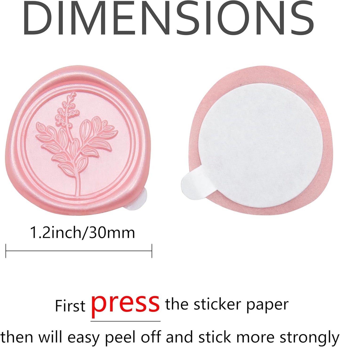 60 Pcs Pink Wax Seal Stickers, Wedding Invitation Accessories Envelope Stickers - Peferct for Wedding Accessories, Gift Box Craft Wrapping, Christmas Cards Envelope Seals