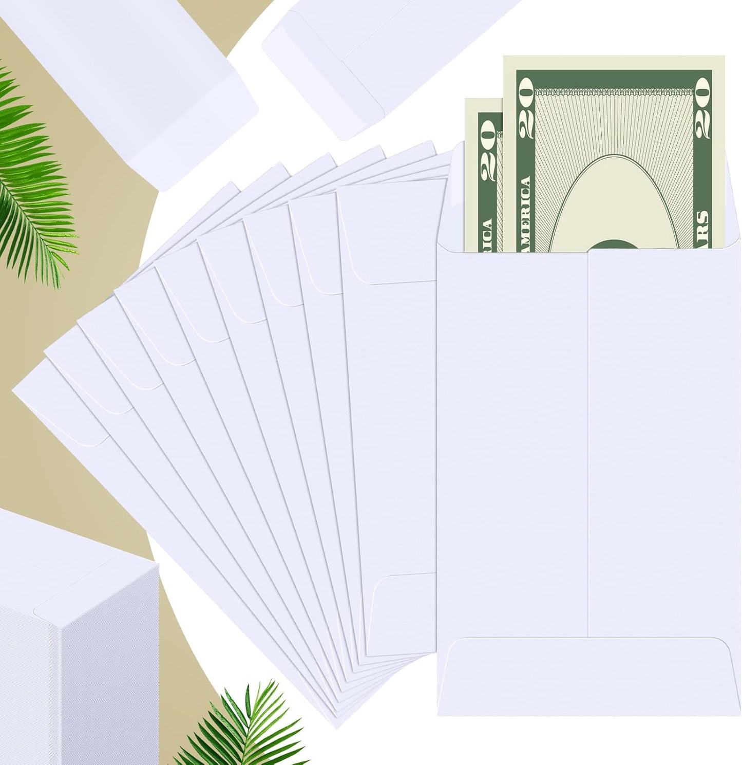 1000 Pcs 2.25 x 3.5 Inch Coin Envelopes Bulk Seed Packets Envelopes Small Self Adhesive for Money Cash Key Storage Home Office Supplies(White)